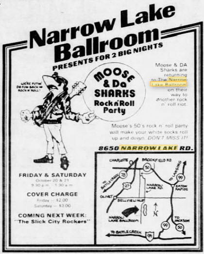 Narrow Lake Ballroom - 21 Oct 1978 Ad